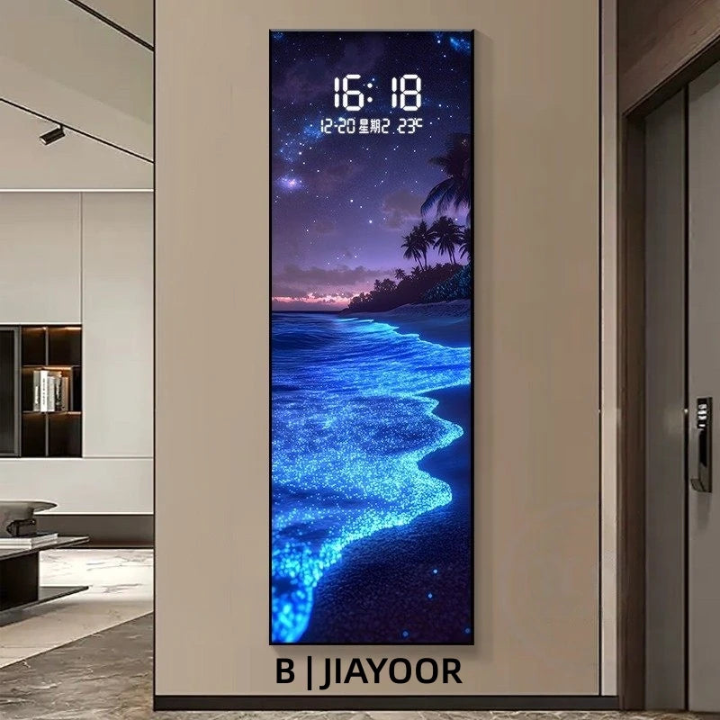 LumiCrystal™ Clock Wall – Applique Murale LED à Cristaux avec Horloge, Tactile & Dimmable, Style Moderne