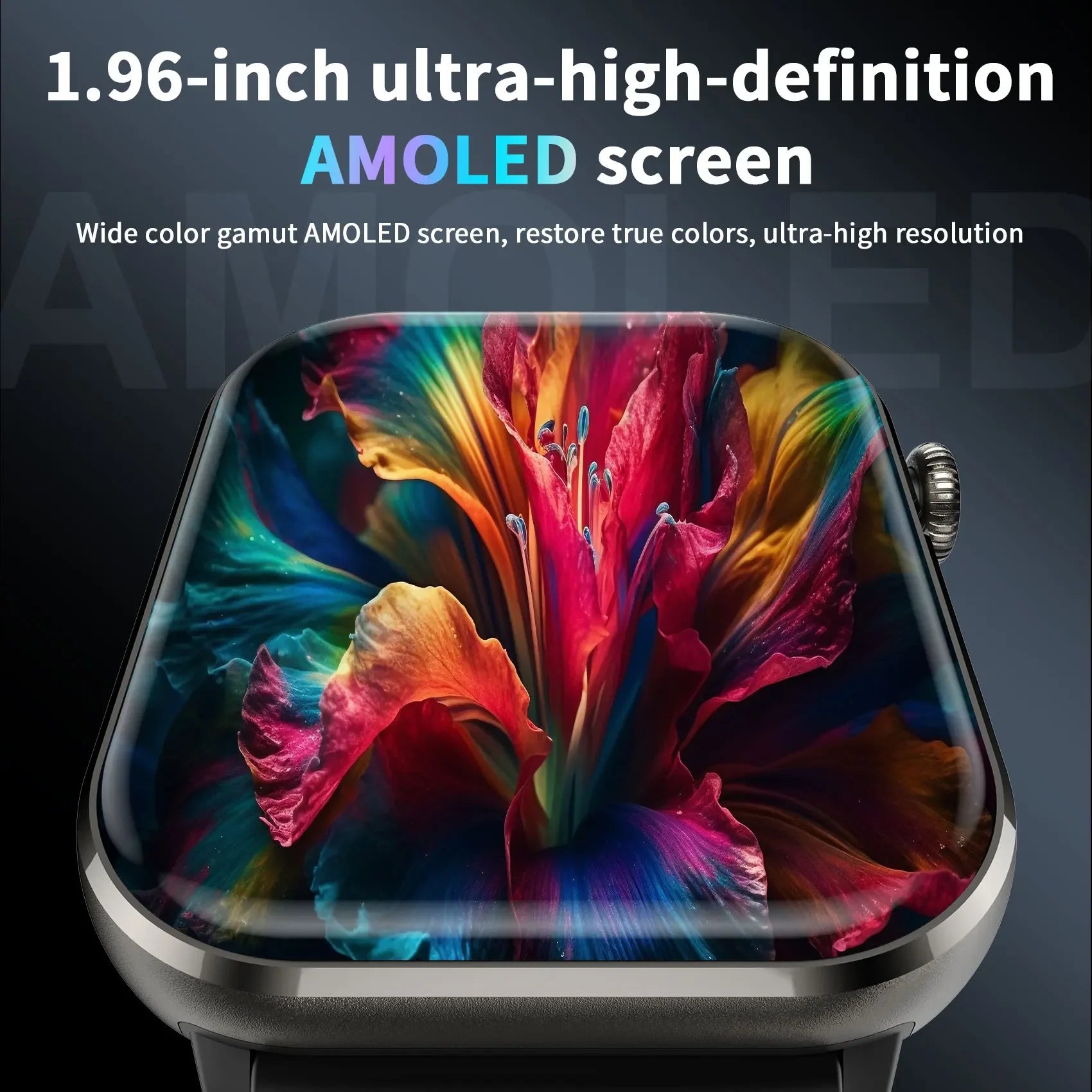 LunaWatch X™ Sport Elite – Montre Connectée AMOLED 1.96", 800mAh, Appels BT, SpO2, 3 Coloris