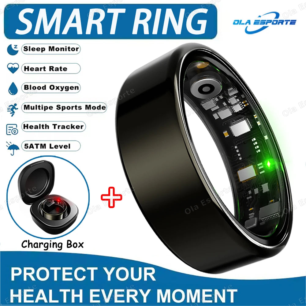 NovaRing X™ Endurance – Bague Connectée Écran, FC, SpO2, GPS, 15 Jours Veille, 29 Langues