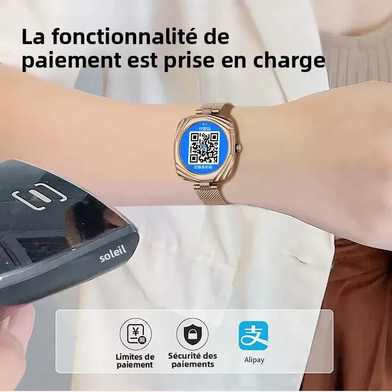 LunaWatch X™ Lady Slim – Montre Connectée Femme AMOLED 1.09", GPS, IP68, FC, SpO2, Appels BT