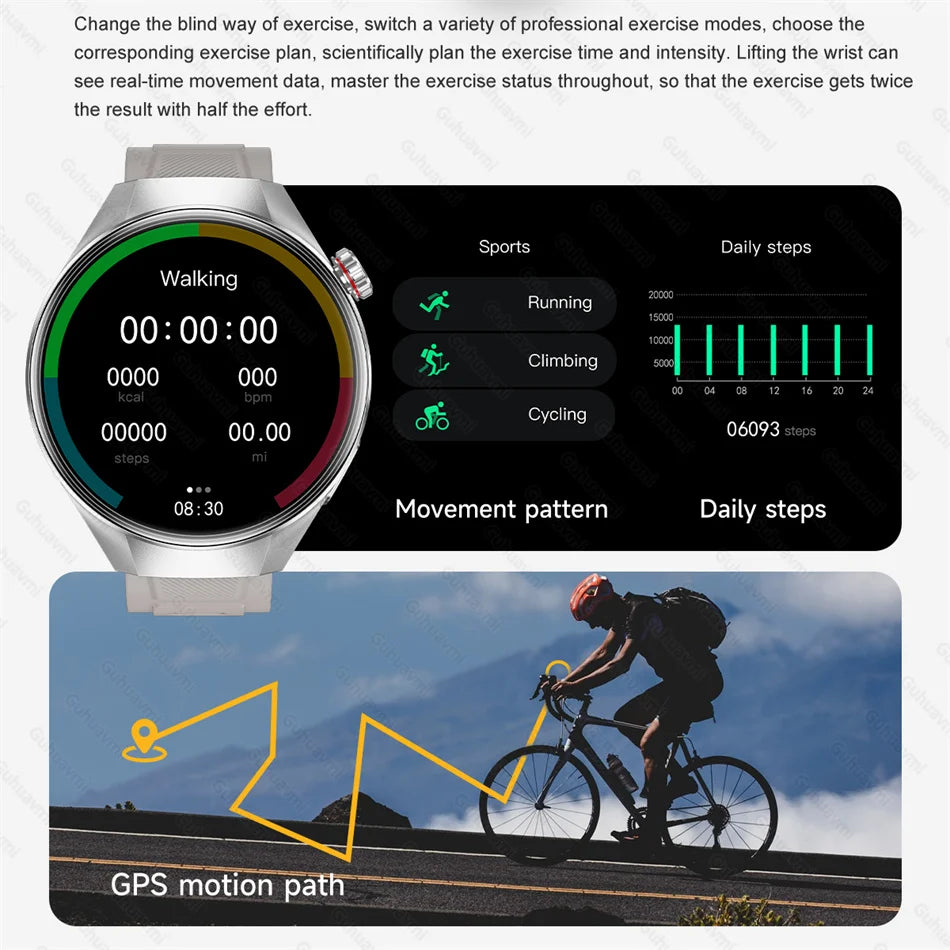 LunaWatch X™ Business Pro – Montre Connectée AMOLED 1.75", Boussole, Altimètre, Appels BT, 11 Bracelets