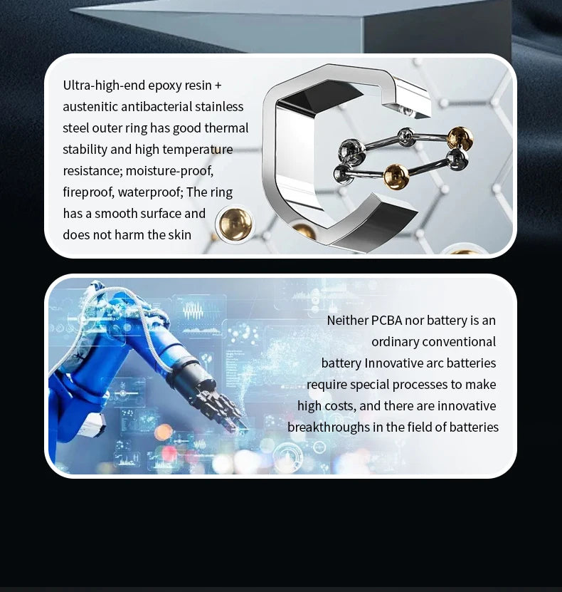 NovaRing X™ Titanium – Smart Ring, Titanium, HR, SpO2, Stress, IP68, 5-7 Days