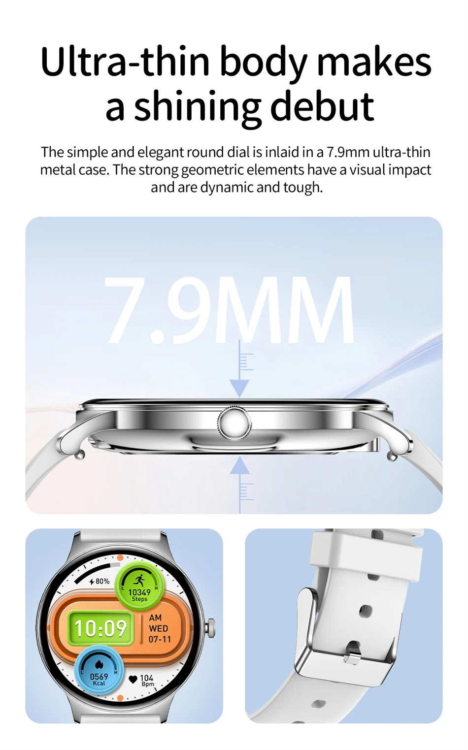 LunaWatch X™ Lady 466 – Montre Connectée Femme AMOLED 1.43", Always On, Appels BT, Santé Féminine, 9 Coloris