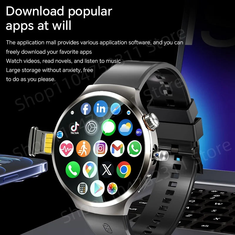 LunaWatch X™ Android Pro 4G – Smartwatch Android 13, SIM 4G, Caméra 8MP, GPS, WiFi, jusquà 10GB/512GB