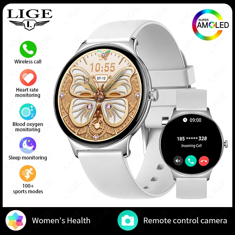 LunaWatch X™ Lady 466 – Montre Connectée Femme AMOLED 1.43", Always On, Appels BT, Santé Féminine, 9 Coloris