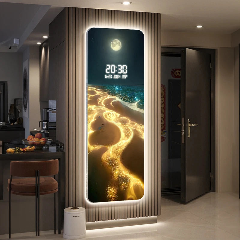 Large Wall clock home decor items Interior living room digital clock wall noiseless gaming room Kitchen home decoration luxury