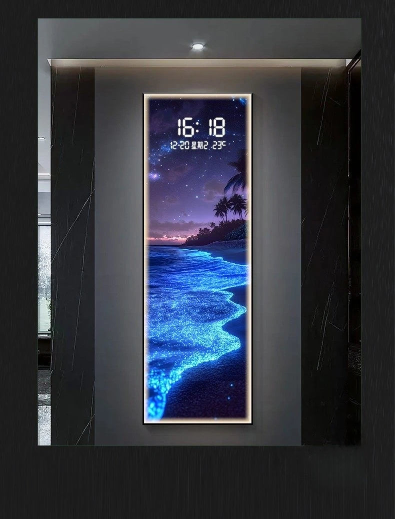 LumiCrystal™ Clock Wall – Applique Murale LED à Cristaux avec Horloge, Tactile & Dimmable, Style Moderne