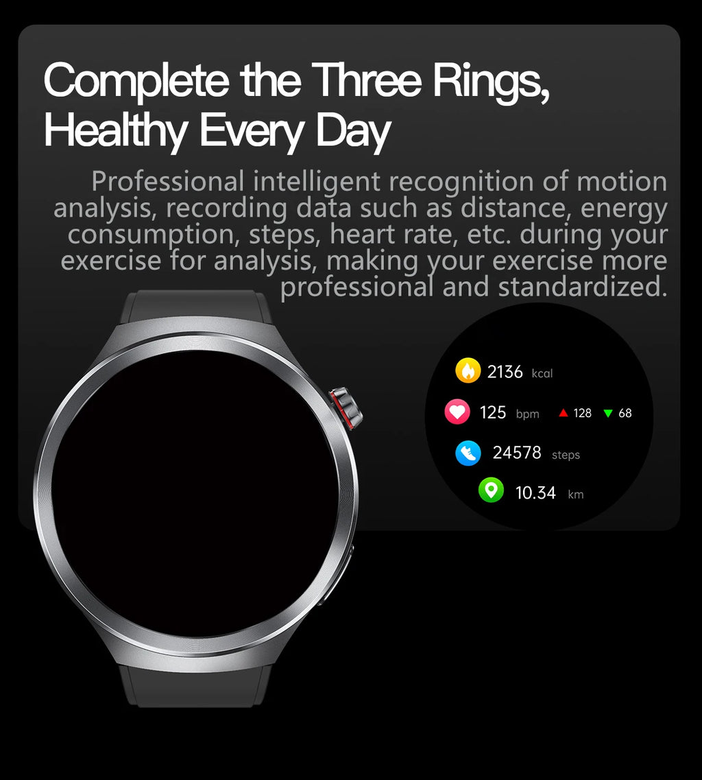 LunaWatch X™ ECG Pro NFC – Montre Connectée AMOLED 1.73", ECG, NFC, IP68, SOS, Appels BT, 530mAh