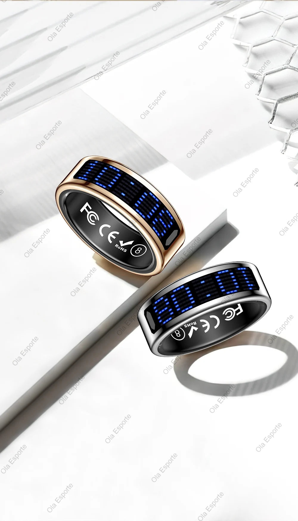 NovaRing X™ Display – Bague Connectée Écran Tactile, FC, Sommeil, 5ATM, Contrôle Caméra