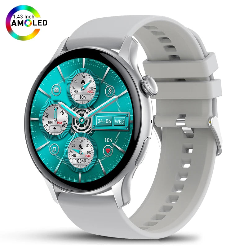 LunaWatch X™ Fashion AI – Montre Connectée AMOLED 1.43", NFC, GPS, IP68, Bracelet Acier, 9 Coloris