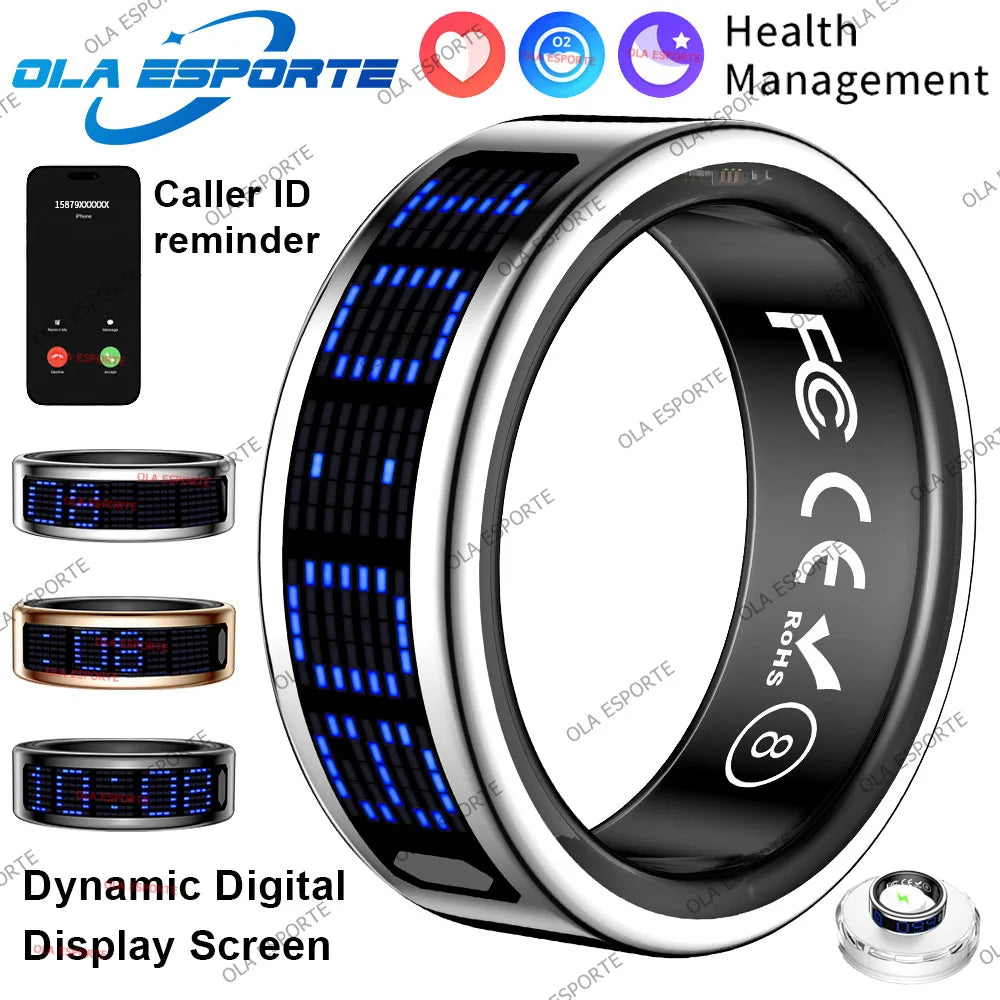 NovaRing X™ Display – Bague Connectée Écran Tactile, FC, Sommeil, 5ATM, Contrôle Caméra