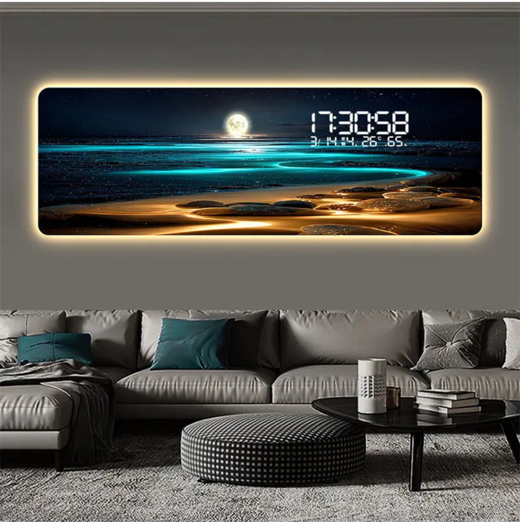 ChronoArt™ – Horloge Murale Grand Format, Acrylique Luxe, Style Moderne, Option LED
