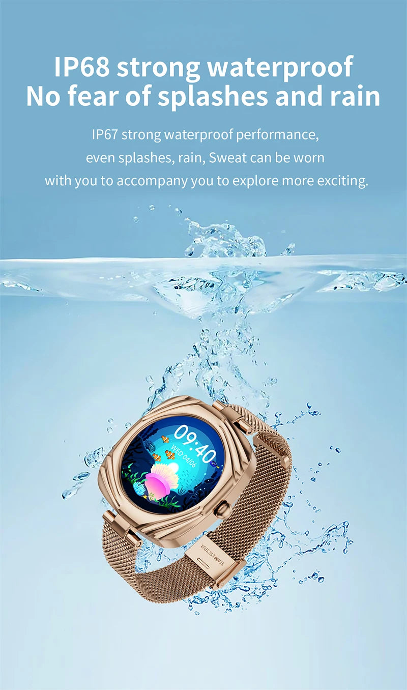 LunaWatch X™ Lady Slim – Montre Connectée Femme AMOLED 1.09", GPS, IP68, FC, SpO2, Appels BT