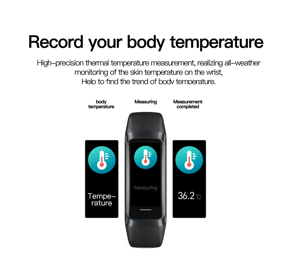 LunaFit X™ Pulse – Bracelet Connecté AMOLED, 3ATM 30m, Température, 25 Sports, 7 Jours, 4 Coloris