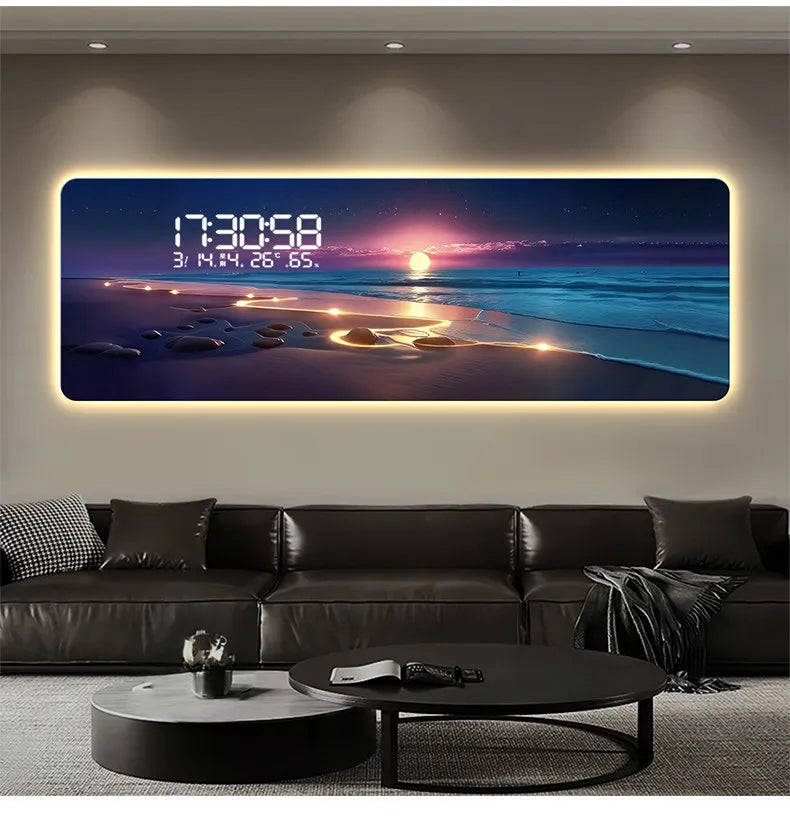 ChronoArt™ – Horloge Murale Grand Format, Acrylique Luxe, Style Moderne, Option LED