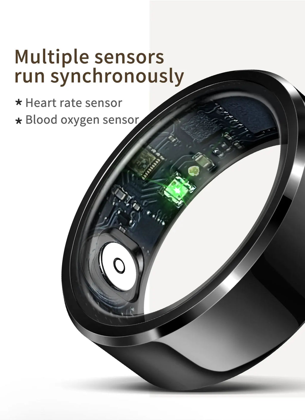 NovaRing X™ Steel Case – Smarter Ring Stahl + Ladeetui, Display, Herzfrequenz, SpO2, 5ATM