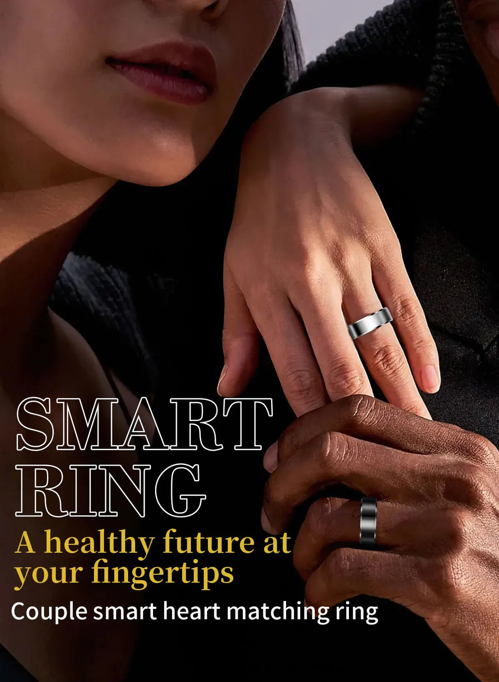 NovaRing X™ Steel Case – Smarter Ring Stahl + Ladeetui, Display, Herzfrequenz, SpO2, 5ATM