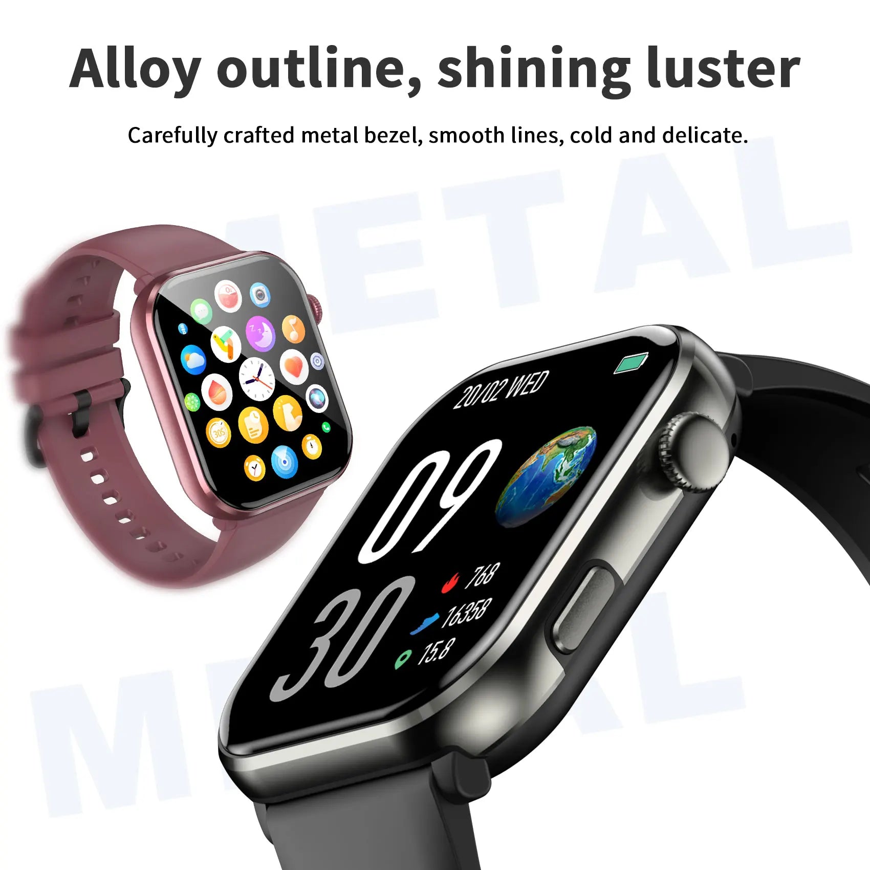 LunaWatch X™ Sport Elite – Montre Connectée AMOLED 1.96", 800mAh, Appels BT, SpO2, 3 Coloris