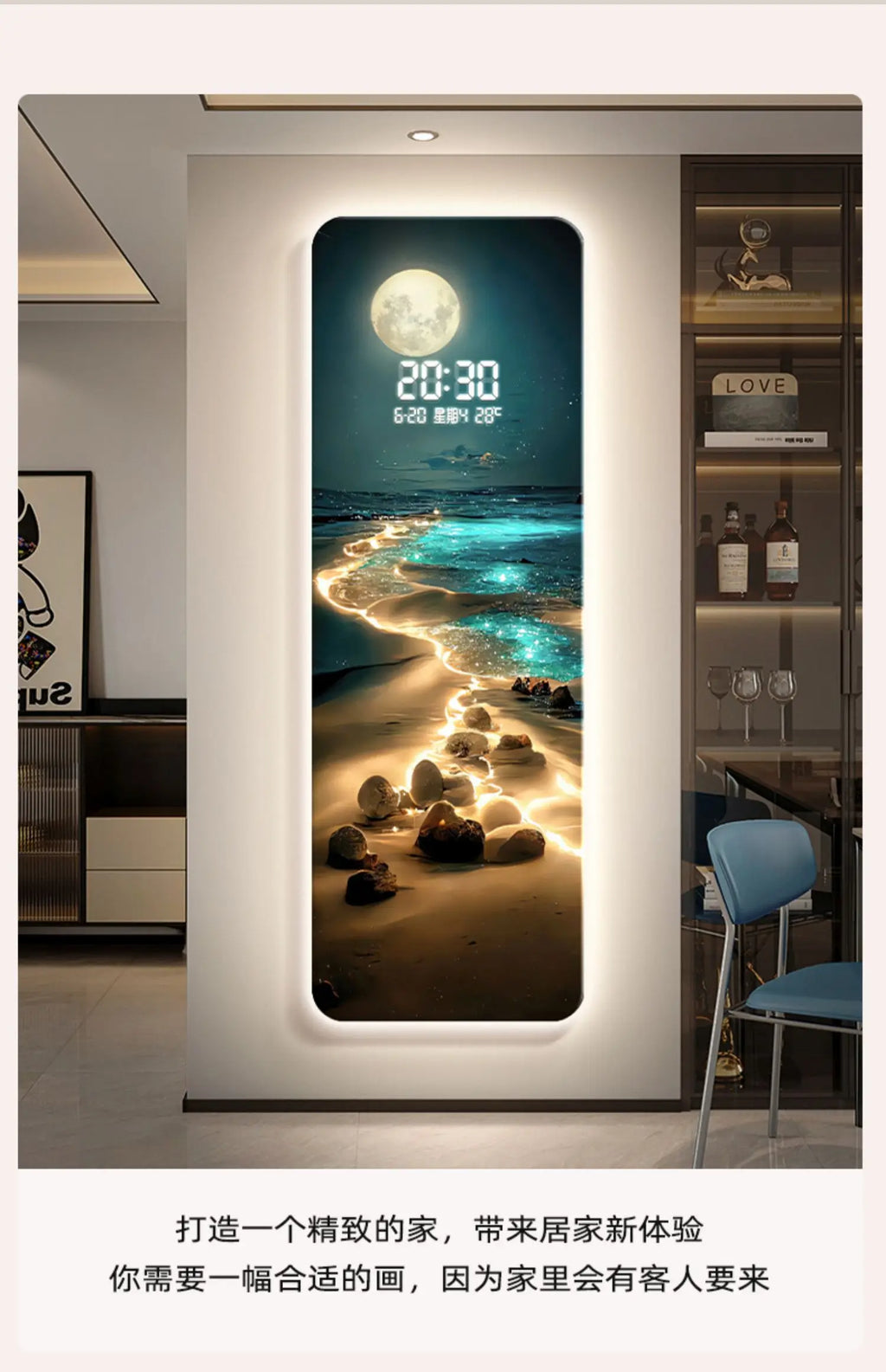 Large Wall clock home decor items Interior living room digital clock wall noiseless gaming room Kitchen home decoration luxury