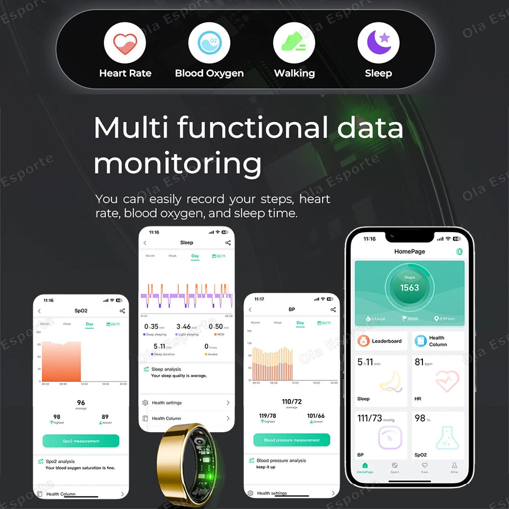 NovaRing X™ Call Pro – Bague Connectée Appels Bluetooth, FC, SpO2, 5ATM, 29 Langues