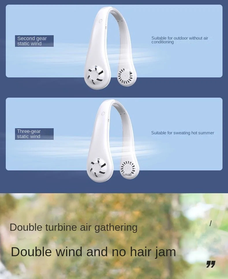 AeroChill X™ Mini – Ventilateur de Cou Sans Pales, Ultra-Léger 248g, 3 Vitesses, Rechargeable