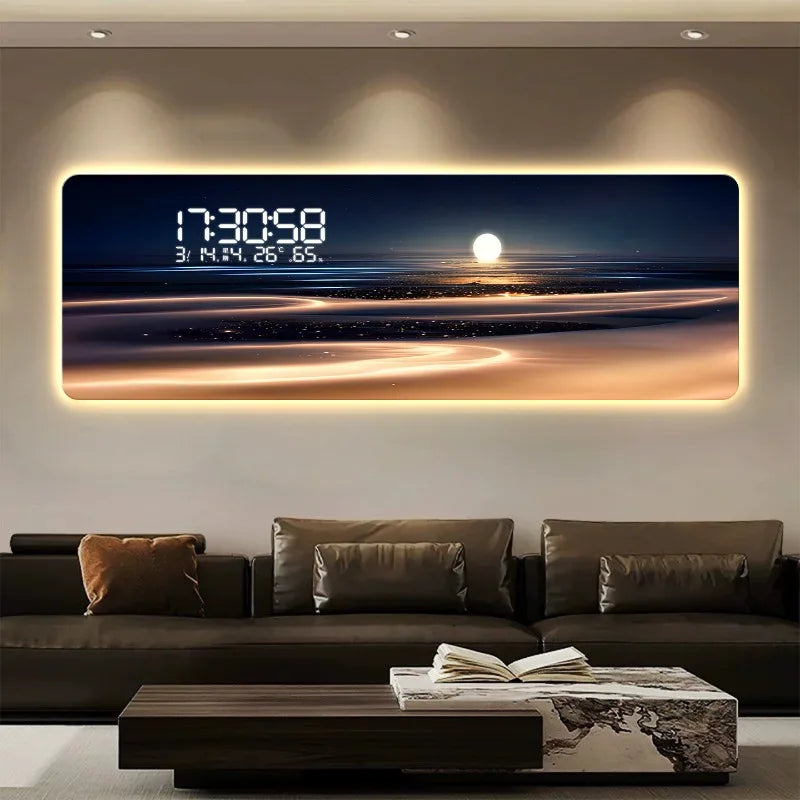 ChronoArt™ – Horloge Murale Grand Format, Acrylique Luxe, Style Moderne, Option LED