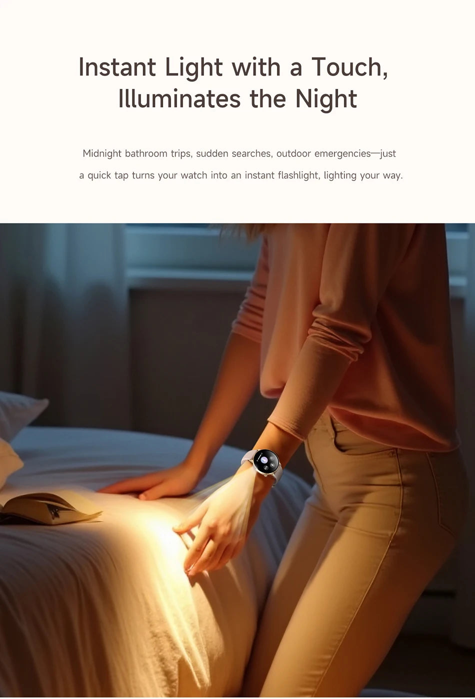 LunaWatch X™ Lady Slim AI – Montre Connectée Femme AMOLED 1.32", Appels BT, AI, Santé Féminine, 9 Bracelets
