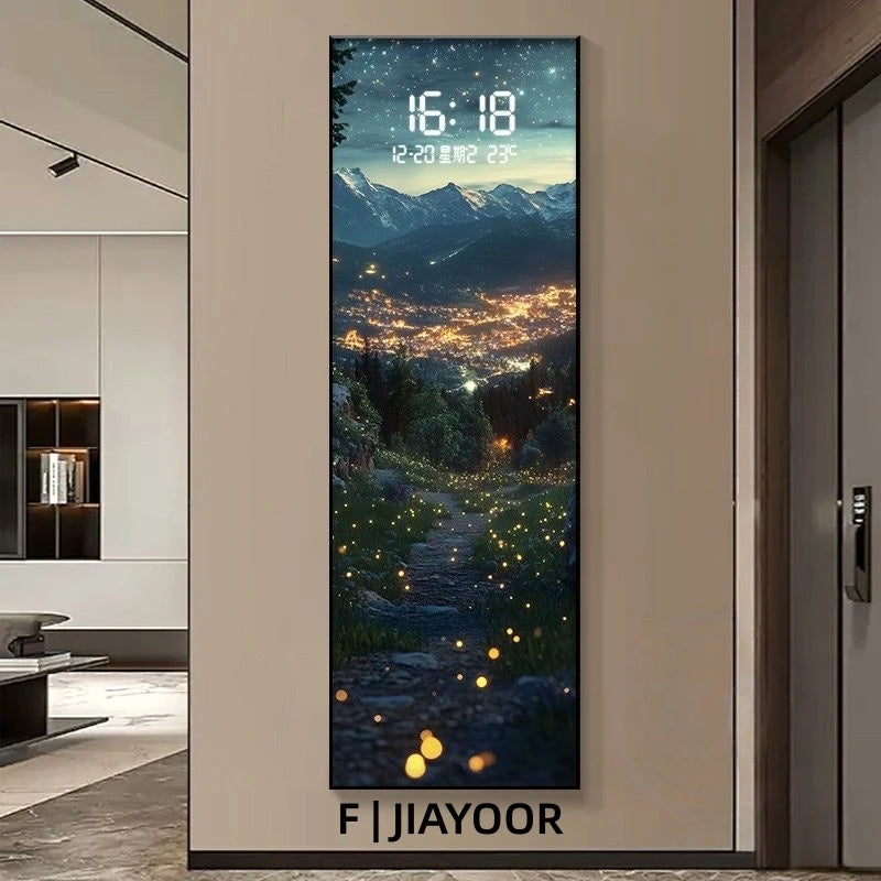 LumiCrystal™ Clock Wall – Applique Murale LED à Cristaux avec Horloge, Tactile & Dimmable, Style Moderne