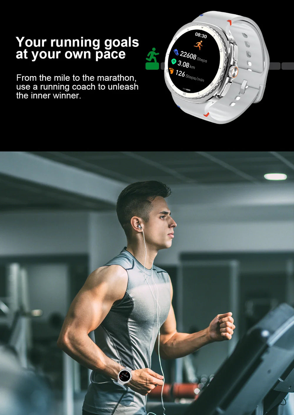 LunaWatch X™ Outdoor – Montre Connectée AMOLED 1.43", 9 Sports, Appels BT, Assistant Vocal, Charge Sans Fil