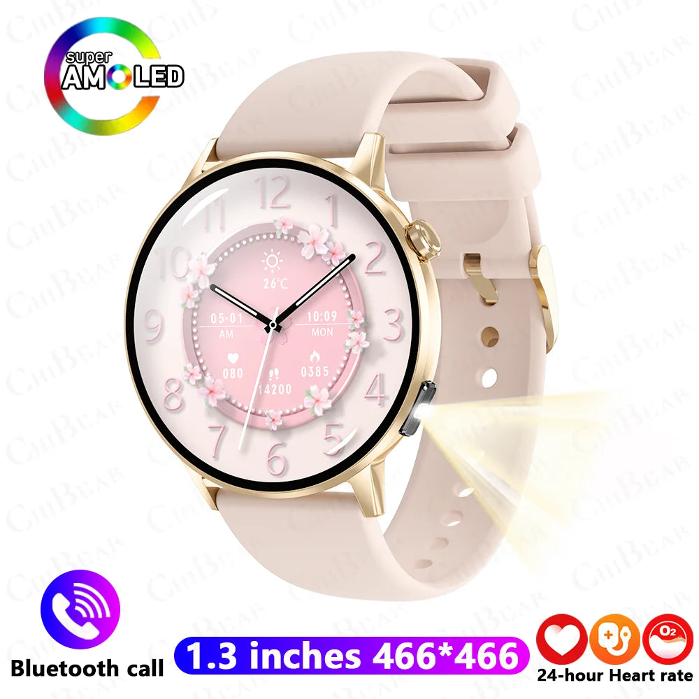 LunaWatch X™ Lady Slim AI – Montre Connectée Femme AMOLED 1.32", Appels BT, AI, Santé Féminine, 9 Bracelets