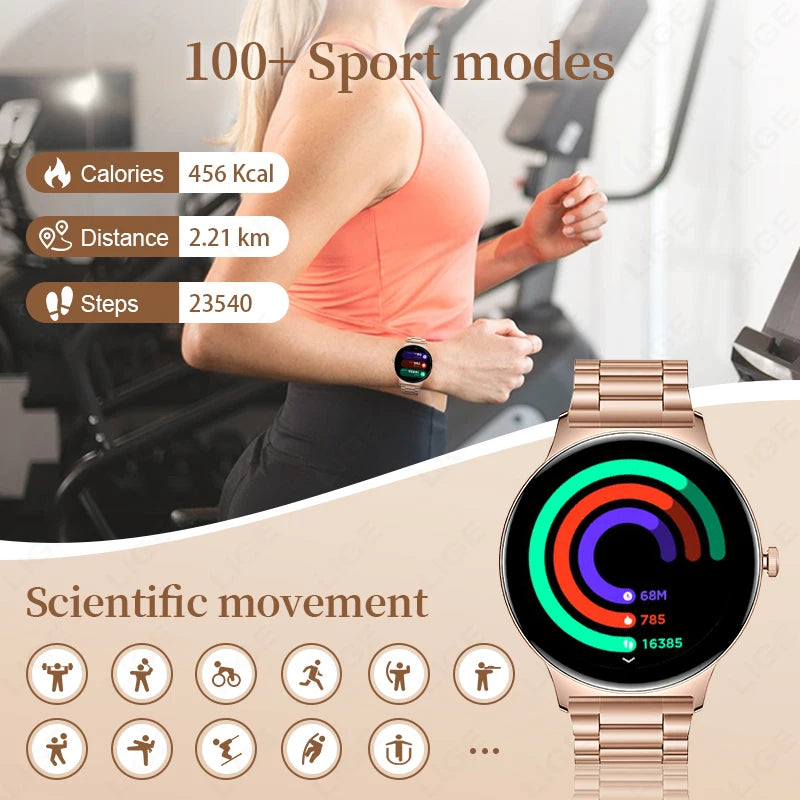 LunaWatch X™ Lady 466 – Montre Connectée Femme AMOLED 1.43", Always On, Appels BT, Santé Féminine, 9 Coloris