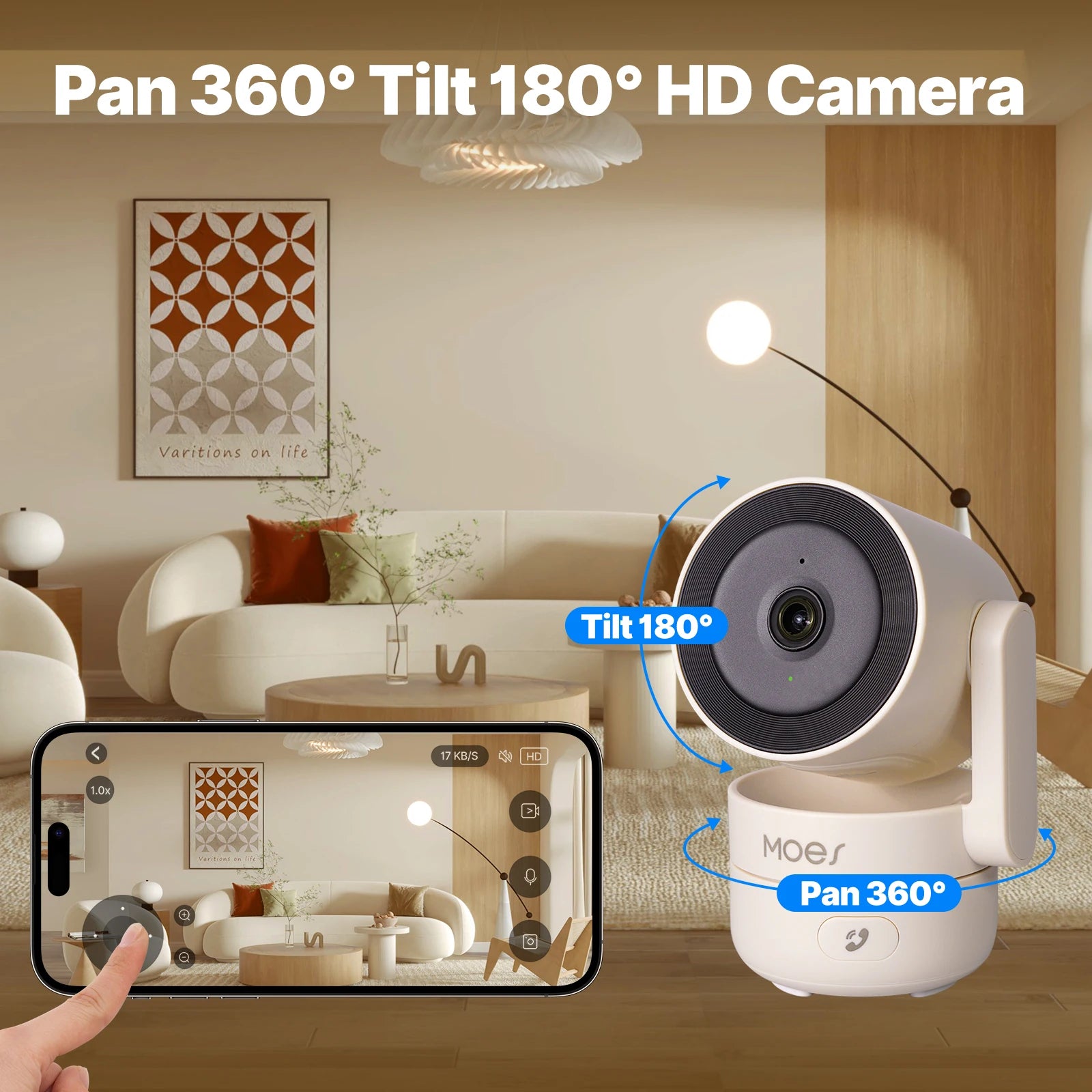 HomeGuard Pro™ – Caméra de Sécurité WiFi Intérieure 4MP, Rotation 360°, Vision Nocturne, Détection Mouvement & Son