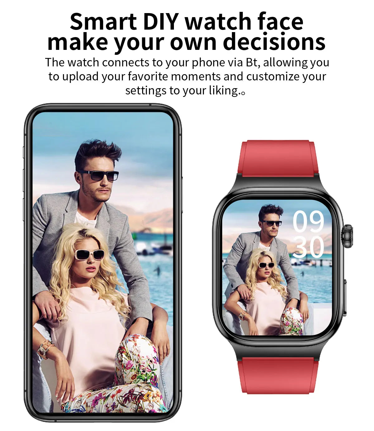 LunaWatch X™ Ultra Health – Montre Connectée AMOLED 2.04", ECG, Analyse Corporelle, Verre Saphir, IP68, 14 Bracelets