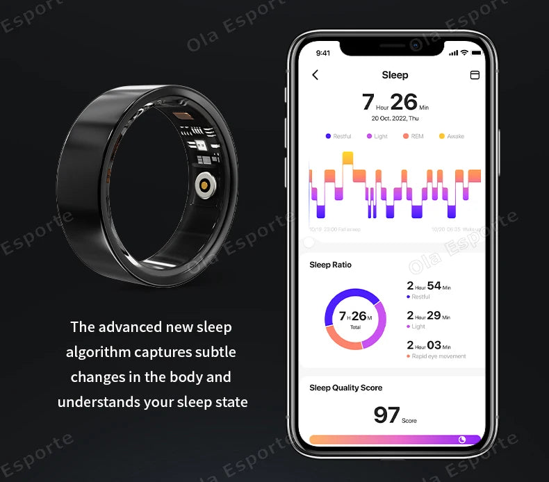 NovaRing X™ Sport Pro – Smart Ring HF, SpO2, Schlaf, 8 Sportarten, IP68