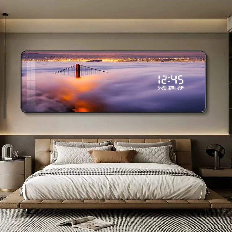 LumiWall™ City Night – Applique Murale LED Paysage Urbain, Bois, Dimmable, Télécommande