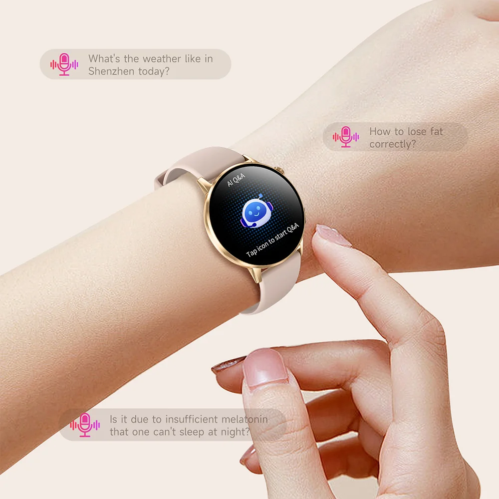 LunaWatch X™ Lady Slim AI – Montre Connectée Femme AMOLED 1.32", Appels BT, AI, Santé Féminine, 9 Bracelets