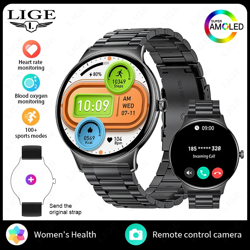 LunaWatch X™ Lady 466 – Montre Connectée Femme AMOLED 1.43", Always On, Appels BT, Santé Féminine, 9 Coloris