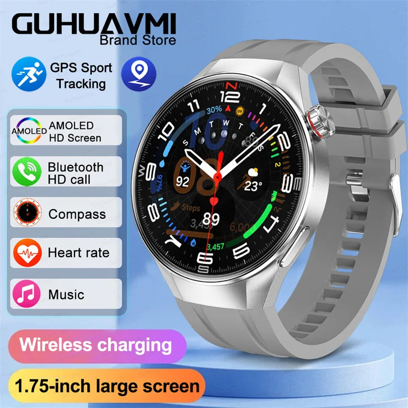 LunaWatch X™ Business Pro – Montre Connectée AMOLED 1.75", Boussole, Altimètre, Appels BT, 11 Bracelets