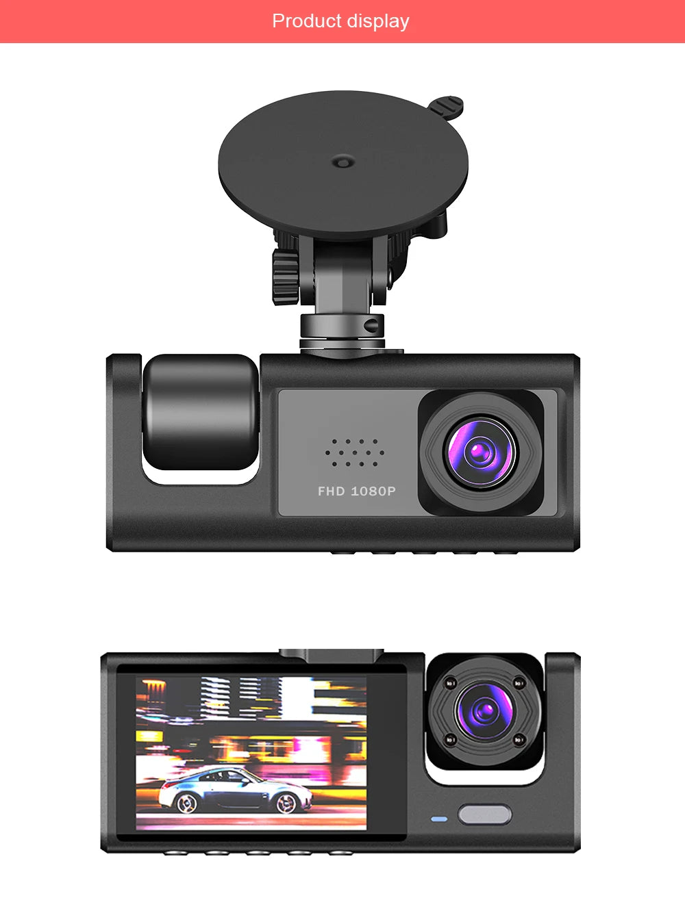 1080P WiFi Car Dvr 2/3 Camra DashCam for Cars Camera for Vehicle Recorder Video Front Optional Rear Camera  Night Vision Dashcam