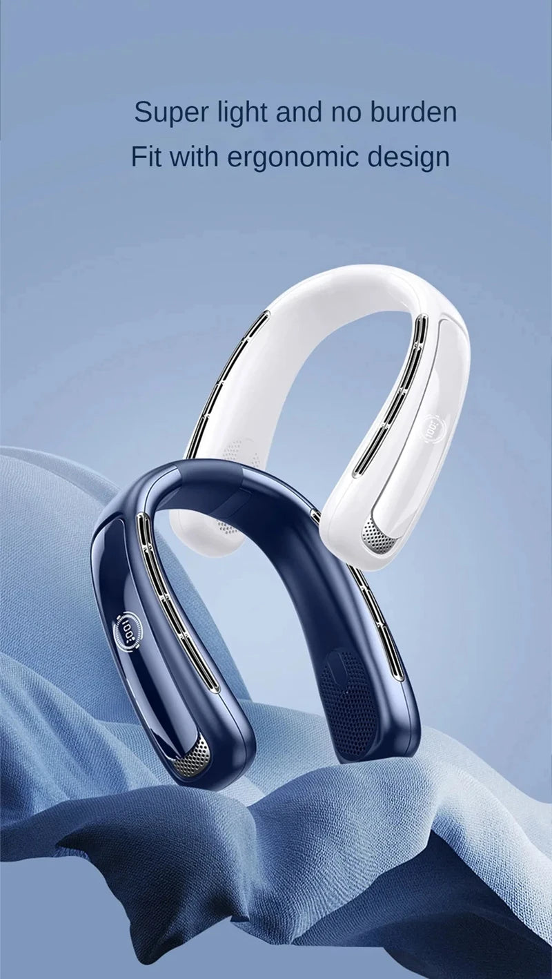 AeroChill X™ Pro – Ventilateur de Cou Sans Pales, Écran Digital, Batterie 15000mAh, 3 Vitesses, Silencieux