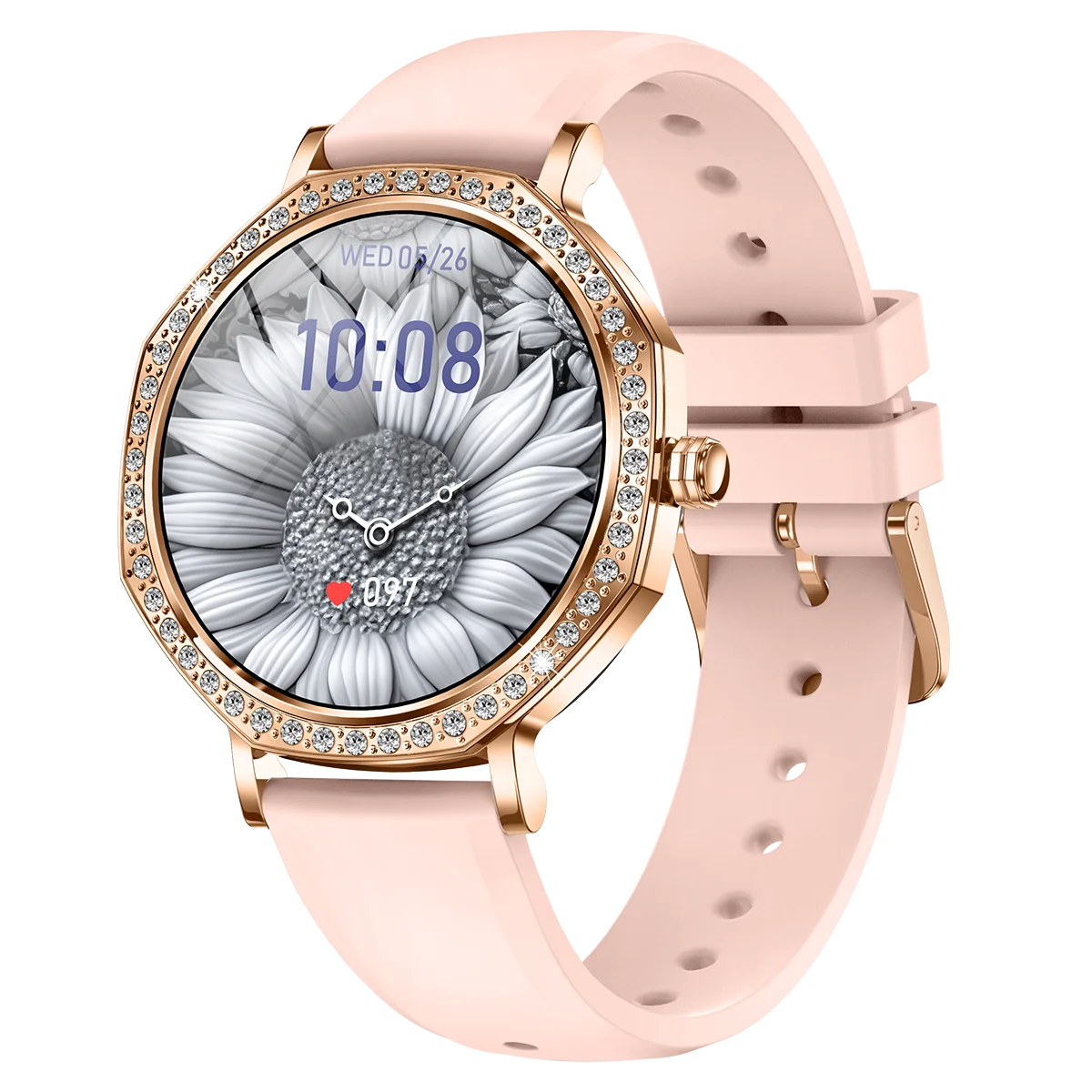 LunaWatch X™ ChatGPT – Montre Connectée Femme AMOLED 1.32", Cadran Diamant, IP68, ChatGPT, Appels BT