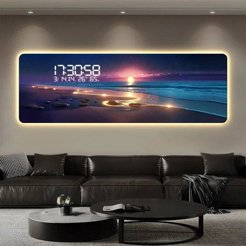 ChronoArt™ – Horloge Murale Grand Format, Acrylique Luxe, Style Moderne, Option LED
