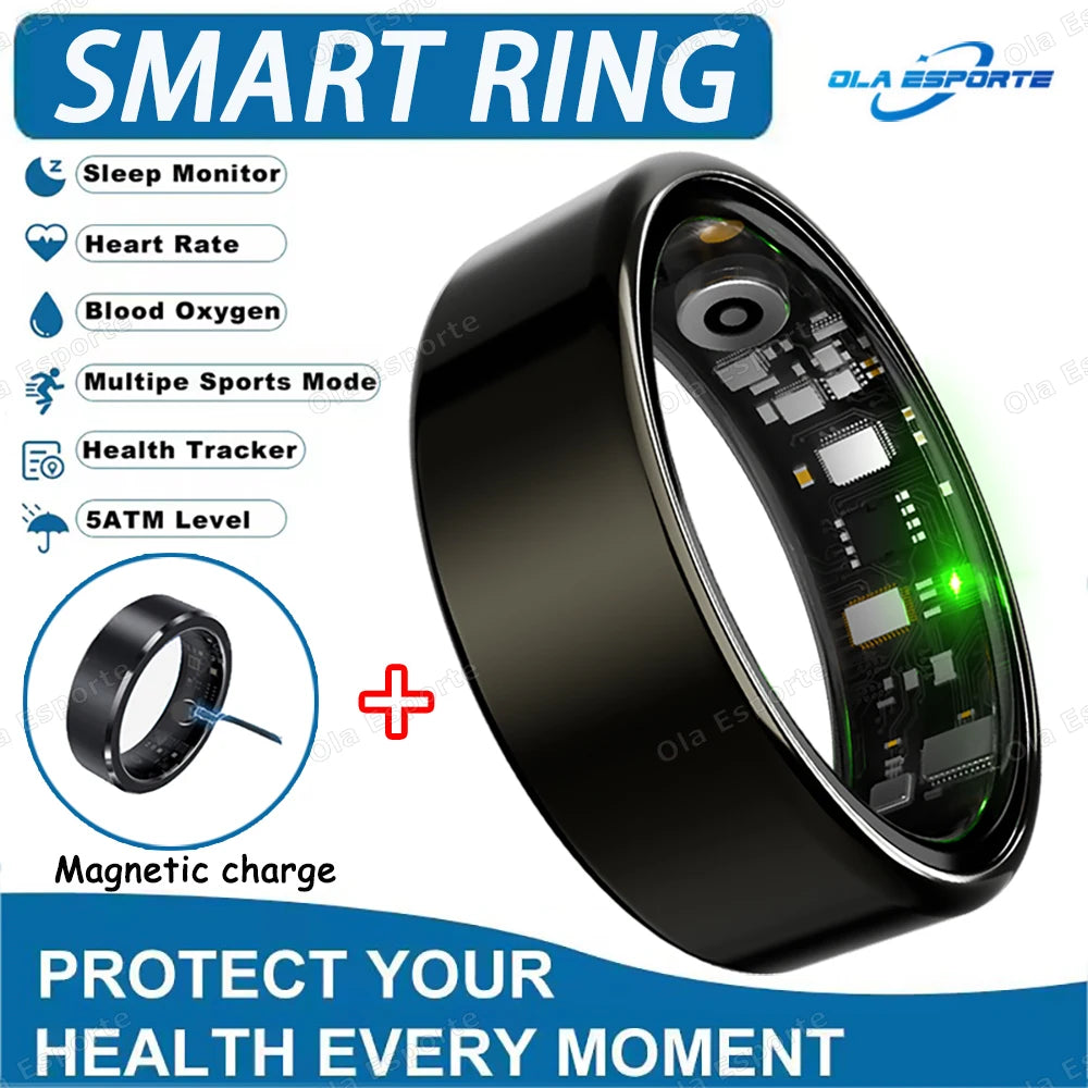 NovaRing X™ Endurance – Bague Connectée Écran, FC, SpO2, GPS, 15 Jours Veille, 29 Langues