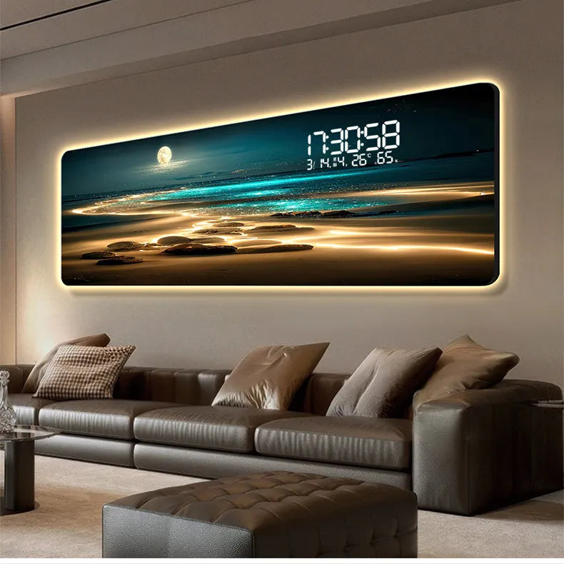 ChronoArt™ – Horloge Murale Grand Format, Acrylique Luxe, Style Moderne, Option LED
