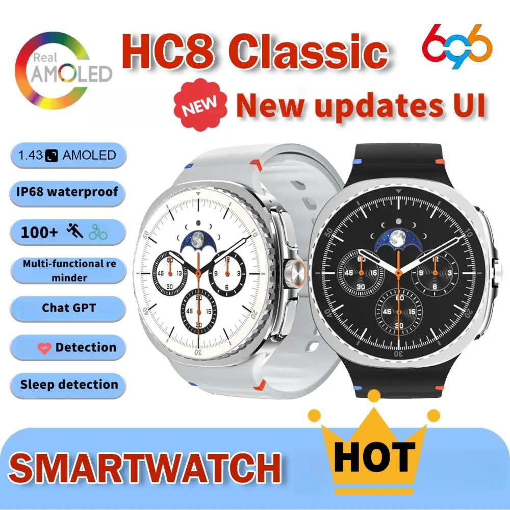 LunaWatch X™ Outdoor – Montre Connectée AMOLED 1.43", 9 Sports, Appels BT, Assistant Vocal, Charge Sans Fil