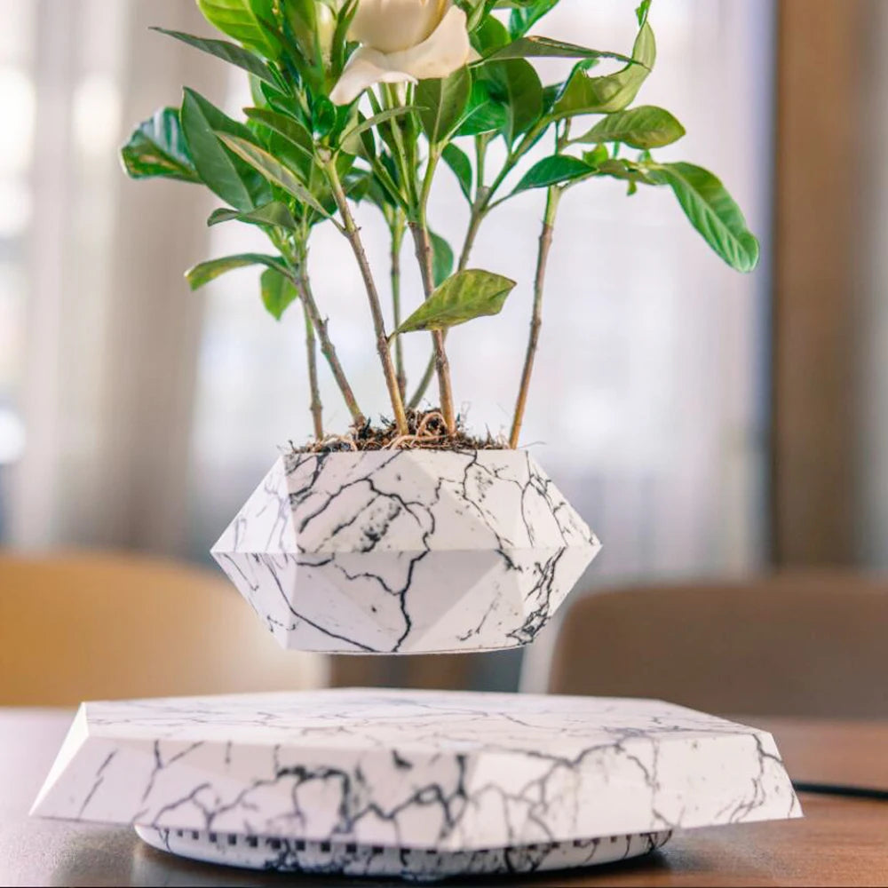 MagLev BonsaïPot™ Rotatif – Pot Bonsaï Flottant & Rotatif, Lévitation Magnétique, Décoration Maison