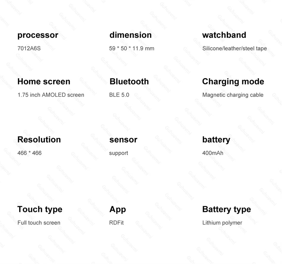 LunaWatch X™ Business Pro – Montre Connectée AMOLED 1.75", Boussole, Altimètre, Appels BT, 11 Bracelets