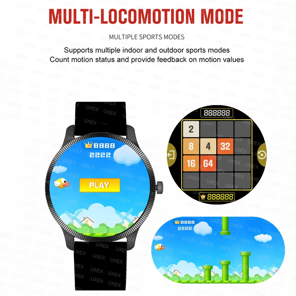 LunaWatch X™ Classic – Montre Connectée Homme AMOLED 1.3", Bracelet Acier, GPS, FC, SpO2, Appels BT