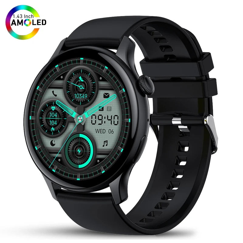 LunaWatch X™ Fashion AI – Montre Connectée AMOLED 1.43", NFC, GPS, IP68, Bracelet Acier, 9 Coloris