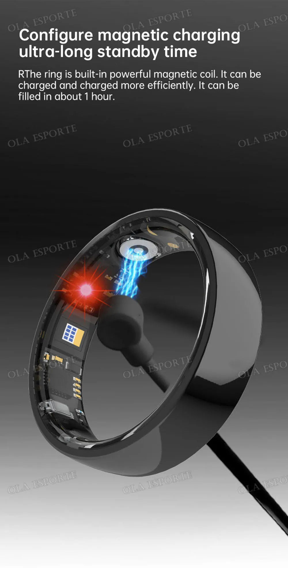 NovaRing X™ Céramique Pro – Bague Connectée Santé, Contrôle Gestuel, IP68 & 5ATM